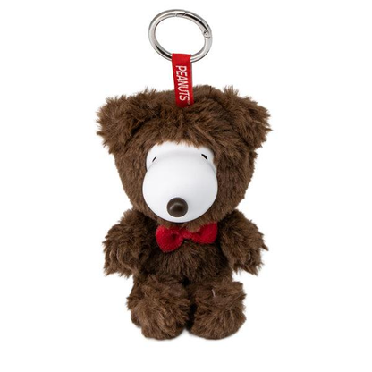 Snoopy｜Peanuts Fluffy Hooded Bear Fine Face Mini Mascot Holder /Plush Keychain｜8×11×8cm approx.
