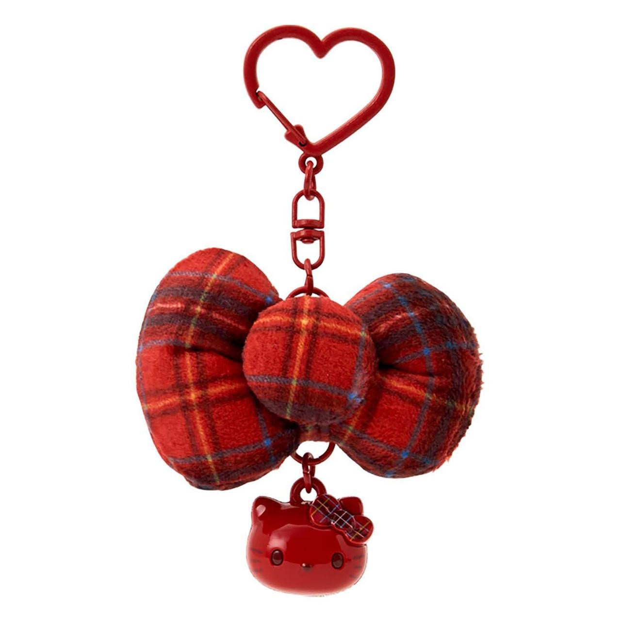 Hello Kitty｜I Love Hello Kitty Face Swaying Ribbon Mascot Holder /Plush Keychain｜6.5×3×4.5cm approx.