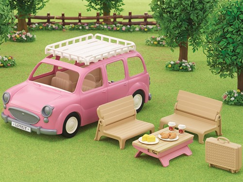 SylvanianFamilies森贝儿家族｜ Family picnic car粉色家庭野餐车套装玩具/过家家5535