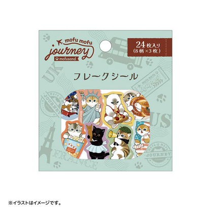 Mofusand｜Mofumofu Journey Freemeows Flake Sticker｜ 24 pieces