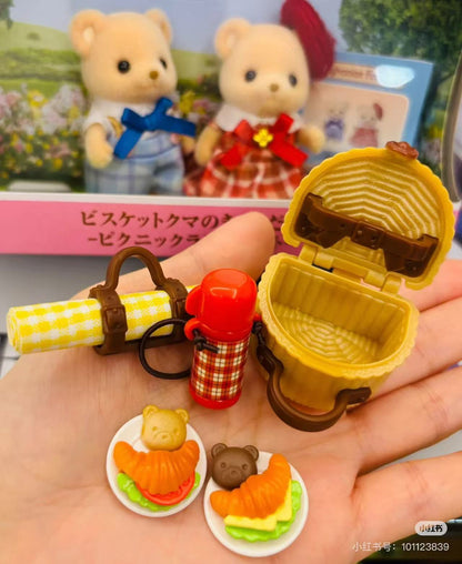 SylvanianFamilies｜Biscuit Bear Siblings Picnic Lunch Set