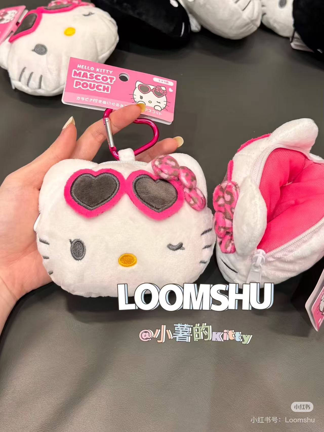 Hello kitty｜Mini Plush Pouch with Carabiner｜100×115×50mm approx.