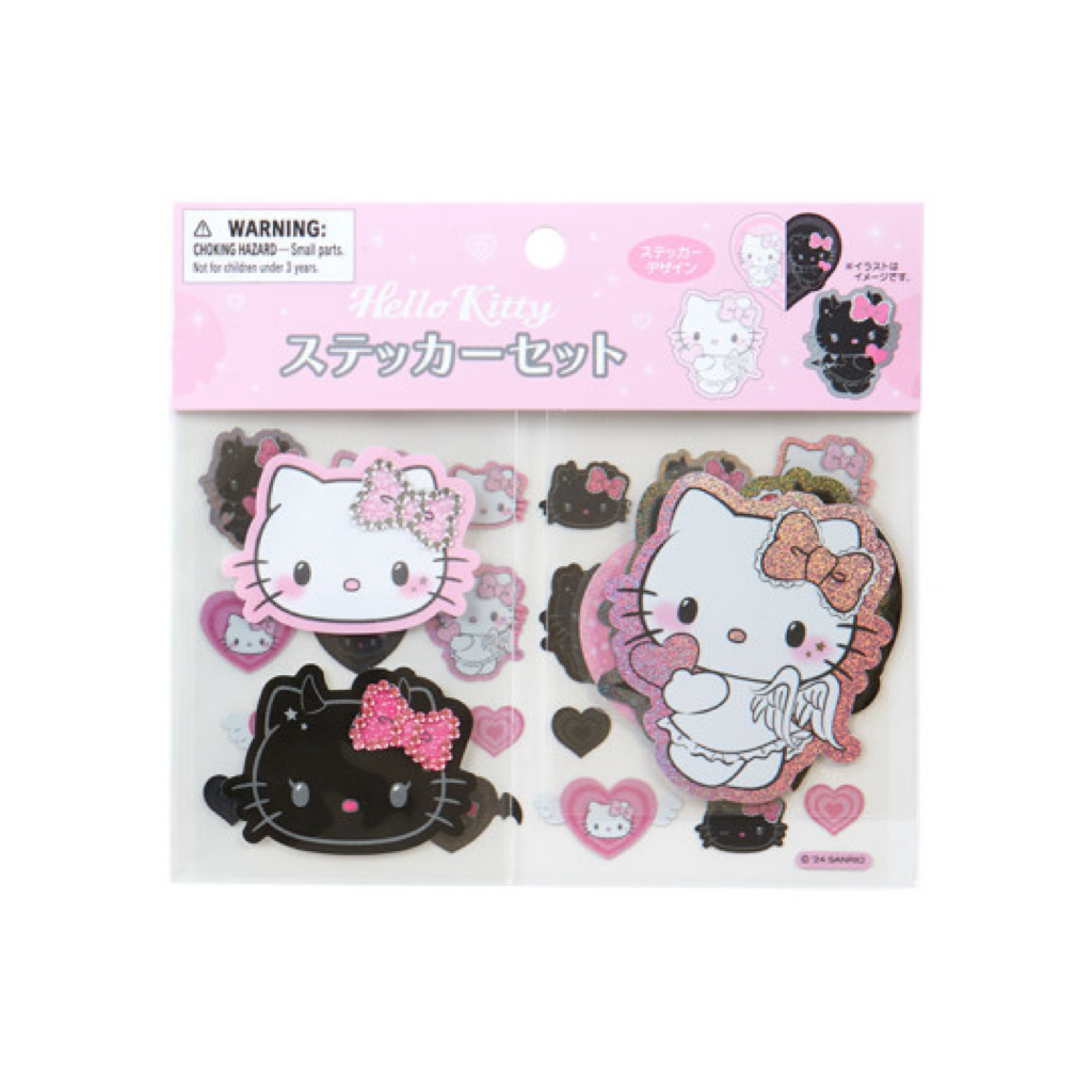 Hello kitty凯蒂猫｜Sanrio Hello Kitty Bangs Clip/ Angel and Little Devil天使恶魔镭射模切贴纸｜共29张