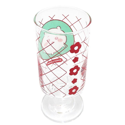 chiikawa｜Retro Cafe Showa Footed Parfait &amp; Dessert Glass with Floral Design｜280m