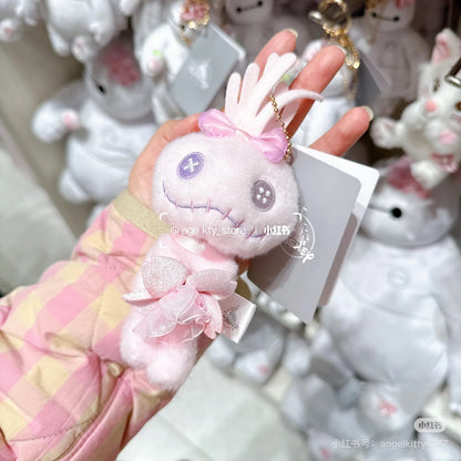 Disney迪士尼｜Cherry Blossom Sakura 2025Collection Mascot Keychain 东迪2025年限定樱花粉坐姿可爱角色毛绒玩偶钥匙扣挂件/包挂/樱花造型钥匙圈｜ 约高 12 x 宽 10 x 深 12.5 (cm)