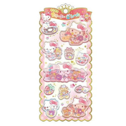 Sanrio｜Sunburn Summer  Characters Glitter Water-In Stickers｜H200 x W100mm x D5mm