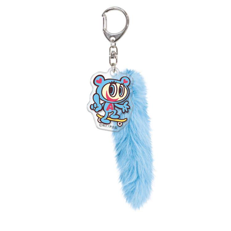 Angel Blue｜Fluffy Tail Keychain｜H180 x W50 x D30mm approx.