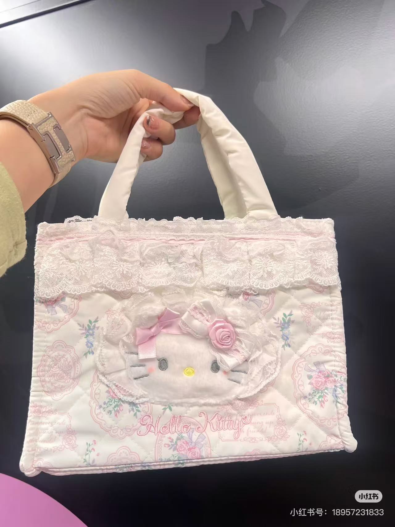 Sanrio｜White Frill Design 2 Way Tote Bag｜23×11×17.5cm approx.