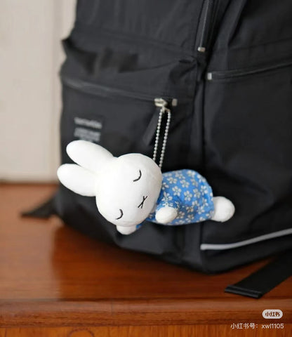 Miffy｜Blue Dress collection-Sleeping Friend Mascot Holder /Plush Keychain｜W150 x H80 x D110mm approx.