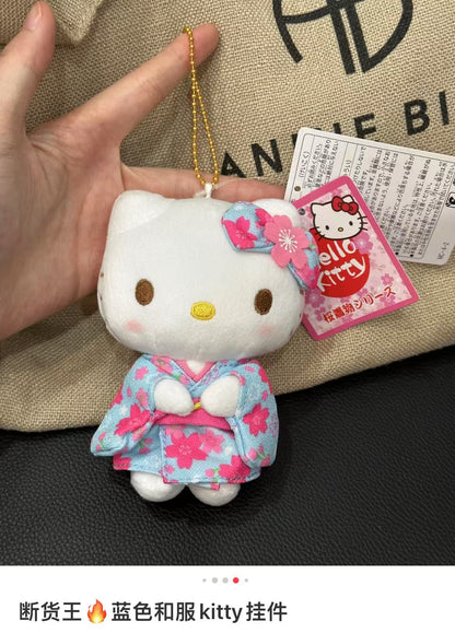 Hello kitty｜Sakura Kimono Mascot Holder /Plush Keychain｜5.5×8×12cm approx.