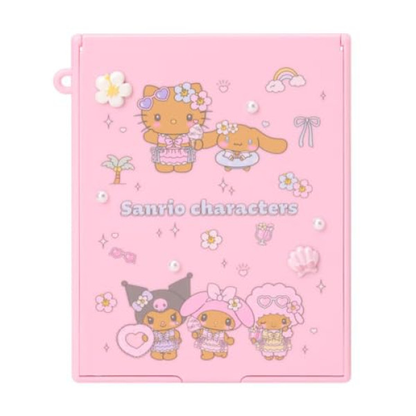 Sanrio｜Sparkling Summer Pool Tan Sunburned Mirror｜12.5 × 0.7 × 16.3cm approx.