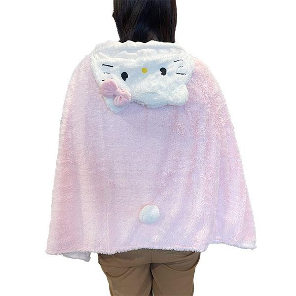 HelloKitty凯蒂猫｜Hoodie Hooded Blanket Winter White超可爱软乎乎冬日脸型连帽毛绒保暖毯｜约 H70 x W110cm（不含兜帽）