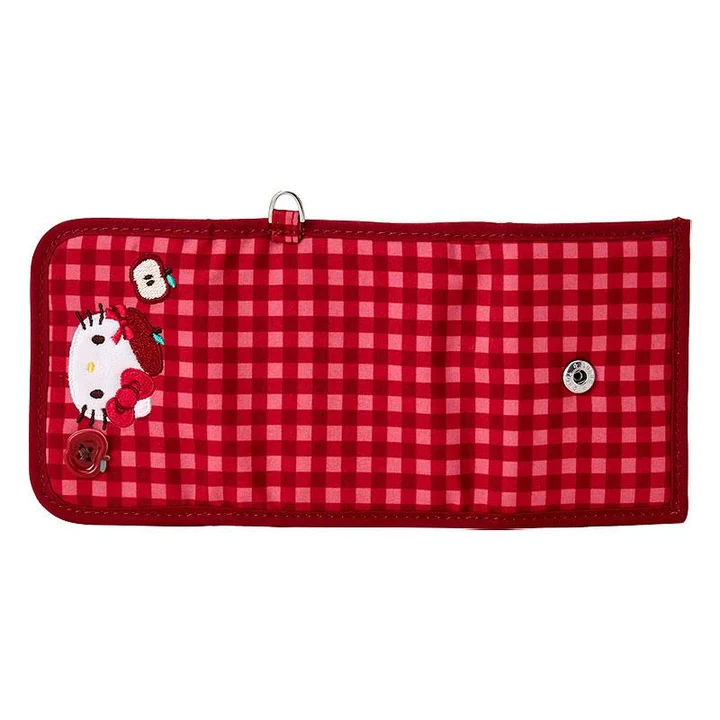 Sanrio｜Autumn Apple Gingham Red Trifold Wallet｜11×2×8cm approx.