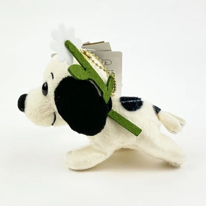 Snoopy｜Peanuts First Snoopy Keychain Mascot Plush Toy75周年限定头顶花花史努比毛绒玩偶挂件/包挂｜12cm×7cm×4cm approx.