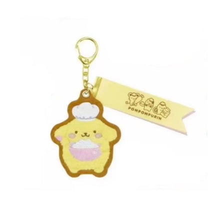 Sanrio｜Pompompurin 30th Anniversary POP UP Sweets Party Chenille Embroidery Felt Keychain