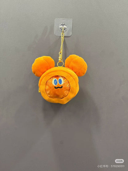 Disney｜halloween pumpkin Mickey Plush Keychain Pouch