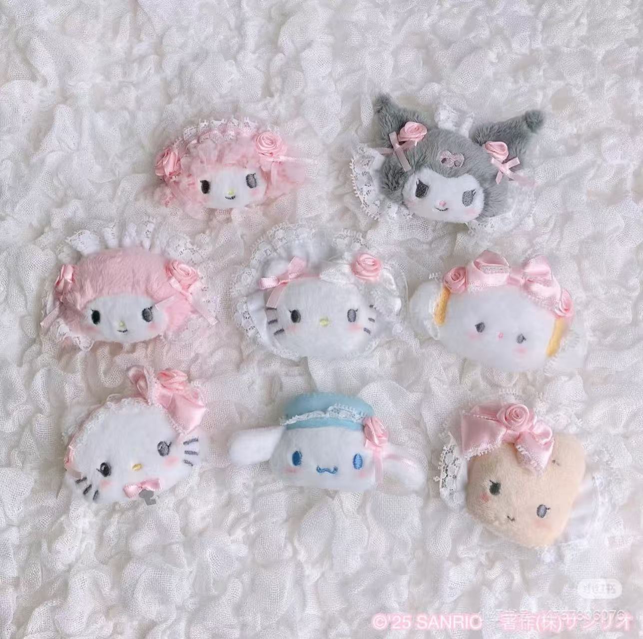 【limit 3】Sanrio｜White Frill Design Hair Clip mystery bag/blind box/All 8 types｜1pcs