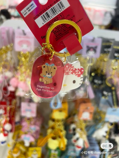 Sanrio三丽鸥｜Acrylic Face Keychain角色大赏可爱脸型亚克力钥匙扣挂件/钥匙圈/又厚又透很有质感｜约4×0.4×3.5cm
