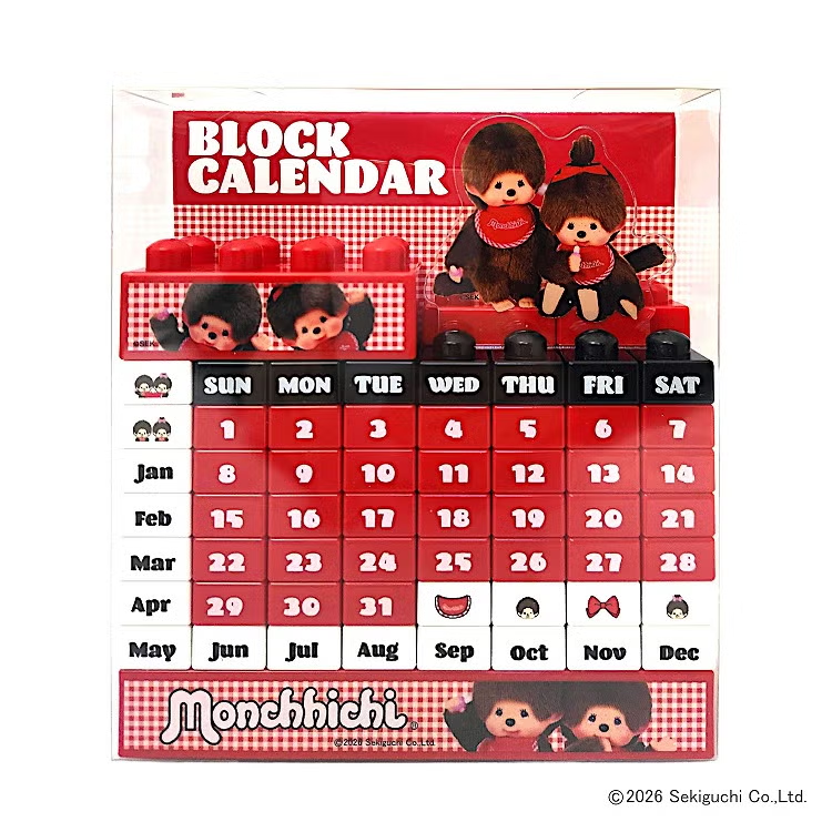 Monchhichi｜Block Calendar｜H13.3 x W11.9 x D3cm approx.