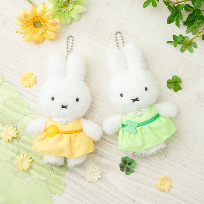 Miffy｜Flower Dress Fluffy Mascot Holder /Plush Keychain｜W110 x H160 mm approx.