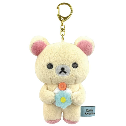 Rilakkuma｜Basic Rilakkuma Flower Vibrating Mascot Holder /Plush Keychain｜101×71×42mm approx.