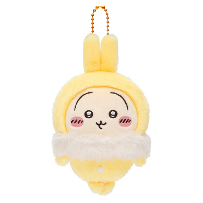 Chiikawa 吉伊卡哇｜Hossa Fussa pajamasMascot毛茸茸冬日睡衣可爱角色毛绒玩偶挂件/包挂｜约H115×W90×D45mm