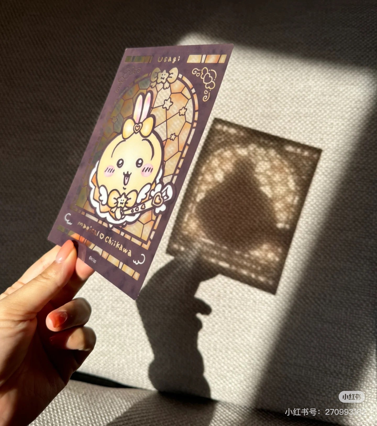 Chiikawa 吉伊卡哇｜Magical Chikawa Stained Glass Style Clear Card魔法少女系列彩色玻璃窗亚克力可爱角色透光卡片｜约H148×W100mm