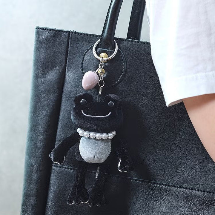 Pickles the Frog｜Monotone Mascot Holder /Plush Keychain｜H14×W8×D4cm approx.