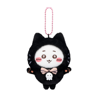 Chiikawa 吉伊卡哇｜Plush Keychain Usagi Black Cat Ver万圣节限定黑猫毛绒玩偶挂件/包挂/铃铛会响很可爱｜约H120×W85×D70mm