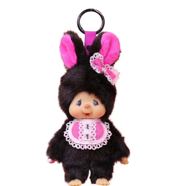 Monchhichi｜Sekiguchi WITH BIB Mascot Holder /Plush Keychain｜H14cmapprox.