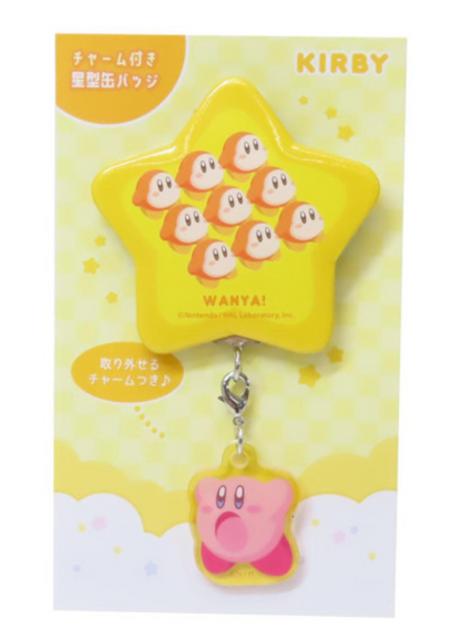 Kirby星之卡比｜ Can Badge - Kirby &amp; Waddle Dee 可爱角色吊饰星星徽章｜约60×110×5mm