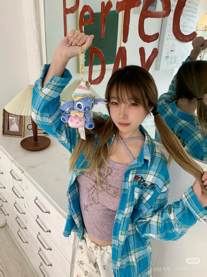 Disney SH｜冬日限定Stitch史迪奇雪人系列抱礼物袋毛绒玩偶挂件/包挂