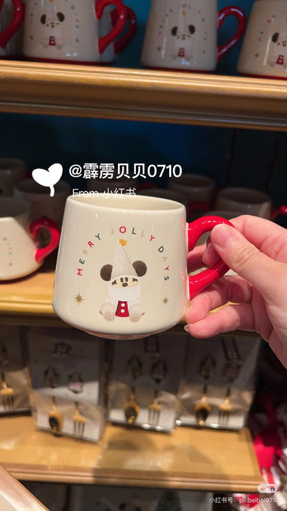 Disney迪士尼 ｜Merry Lil RingRing Mickey 东迪2024圣诞精灵妖精米奇系列可爱图案马克杯/正反都可爱