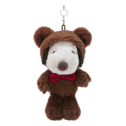Snoopy｜Peanuts Fluffy Hooded Bear Mascot Holder /Plush Keychain｜6.5×12×6.5cm approx.