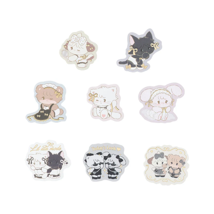 mikko illustrations｜Lil ala mode French Girly series flake stickers｜H30 x W30mm approx.