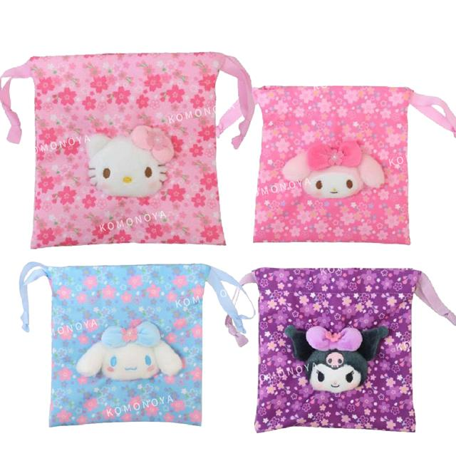 Sanrio｜Sakura Kimono Drawstring Pouch｜H18×W18×D3cm approx.