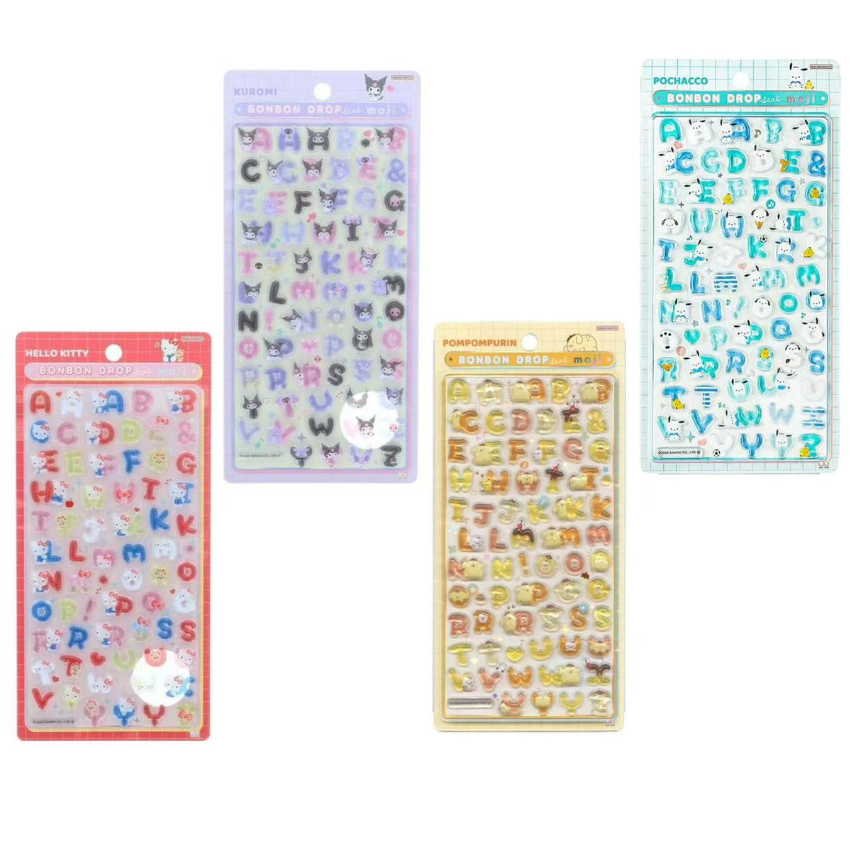 Sanrio｜Moji Standard Bonbon Drop Puffy 3D Stickers｜95×170×5mm approx.