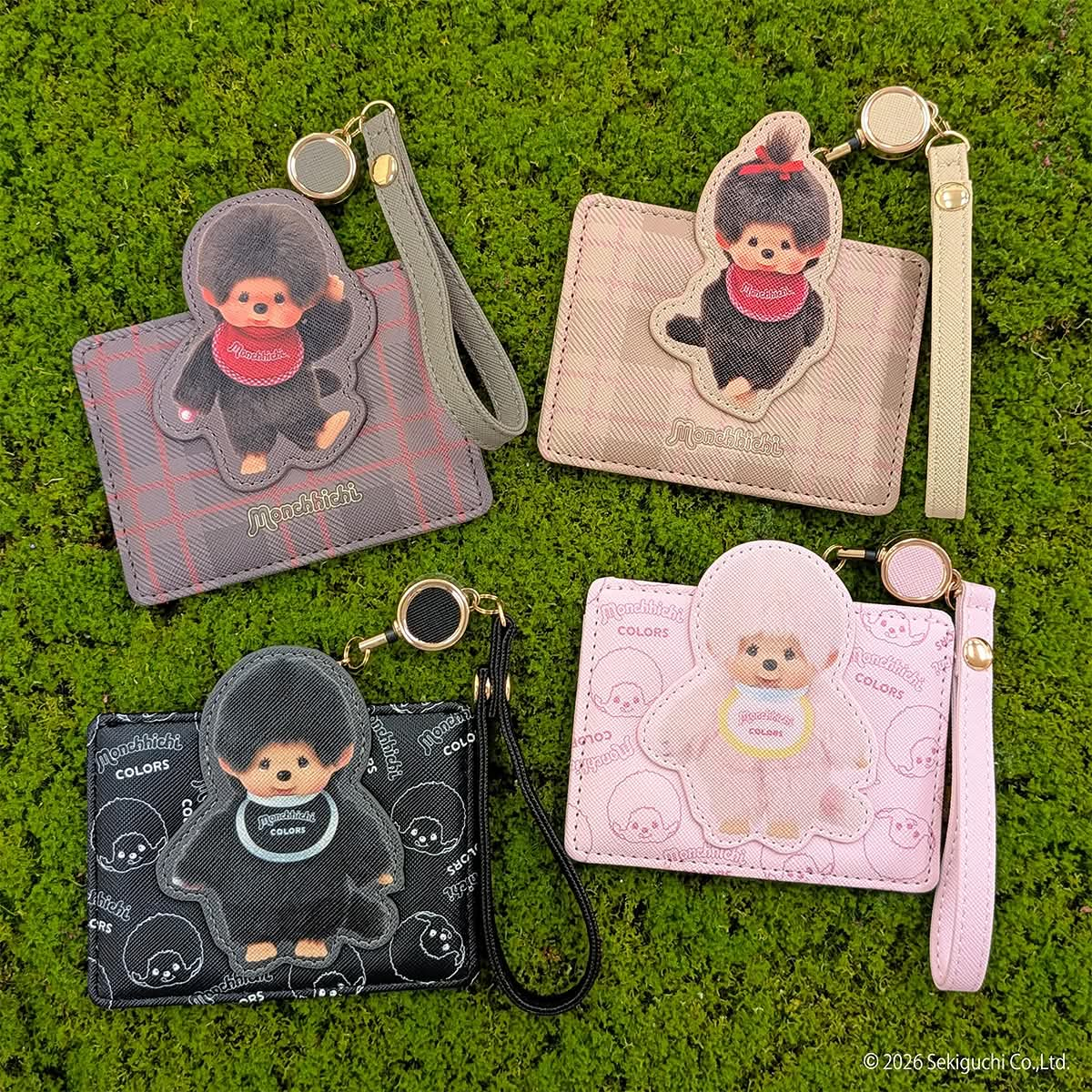 Monchhichi｜Pass Case with Retractable Reel｜W110 x H82 x D4mm approx.