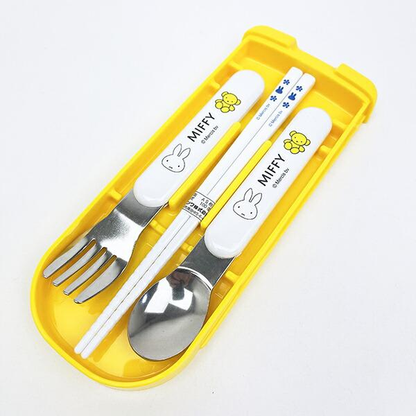 Miffy｜Flower Blue Dress Bento Lunch Cutlery Set Spoon Fork Chopstick｜ 187×77×18mm approx.