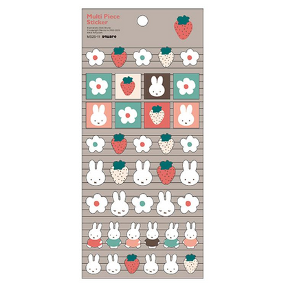 Miffy｜Strawberry Colorful Piece Seal Stickers｜90×200mm approx.