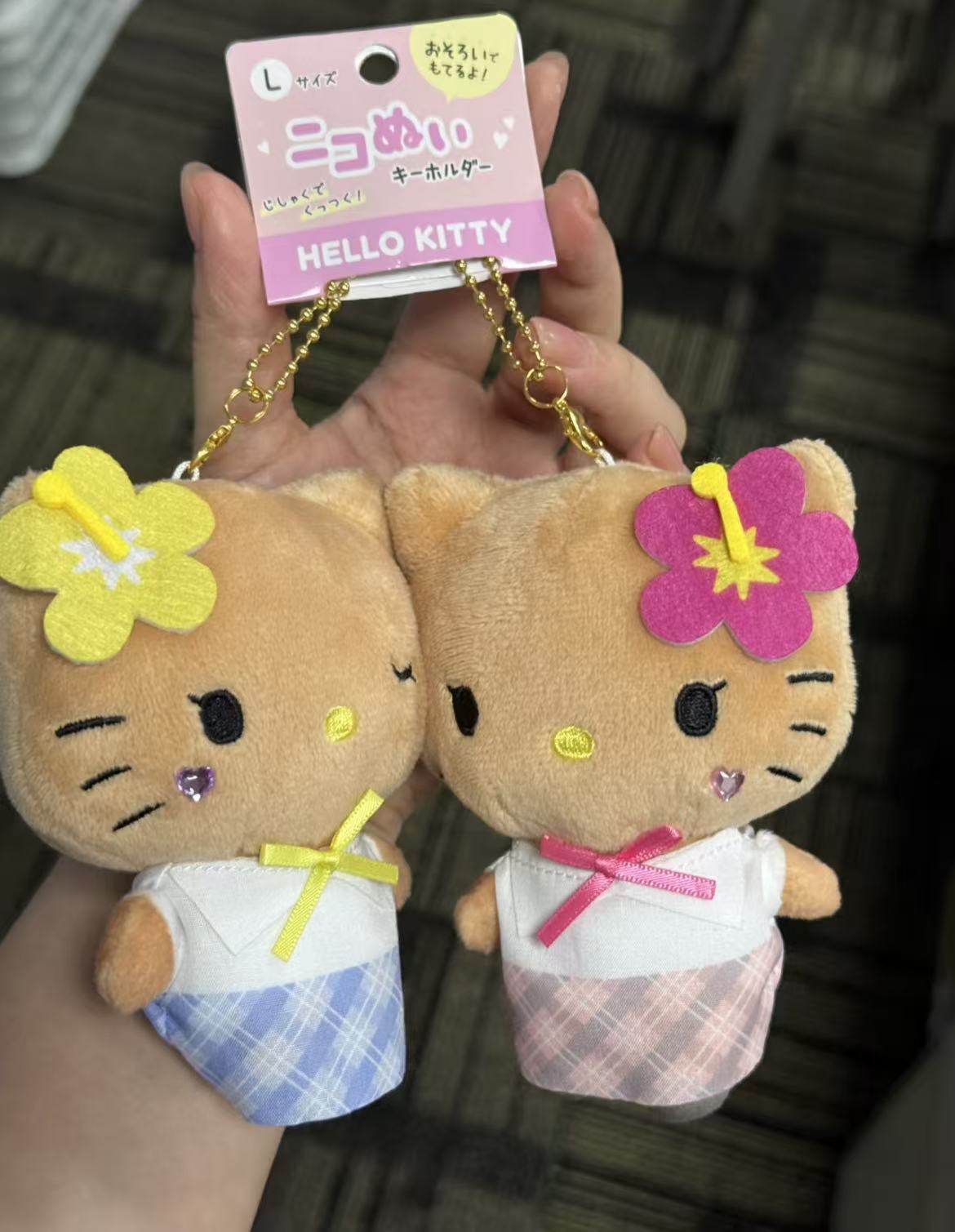 Sanrio｜Hello Kitty &amp; Mimmy Nico Mascot Holder /Plush Keychain｜H180 x W160 x D70mm approx.