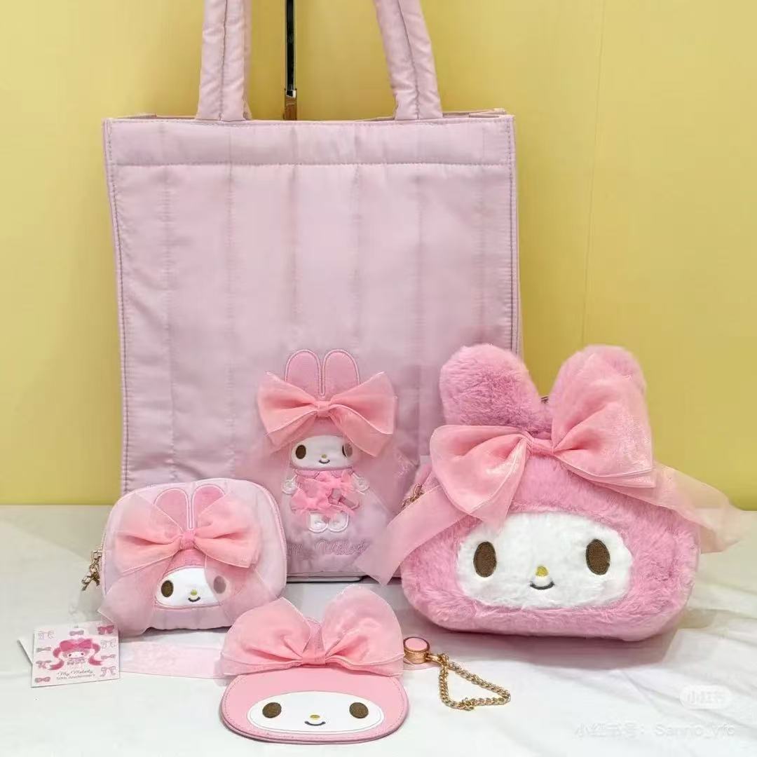 Sanrio三丽鸥｜My Melody Birthday 50th Anniversary Princess Ribbon Tote Bag 美乐蒂50周年生日粉桃甜心系列托特包/单肩包｜约40.2 x 35.7 x 7.9cm