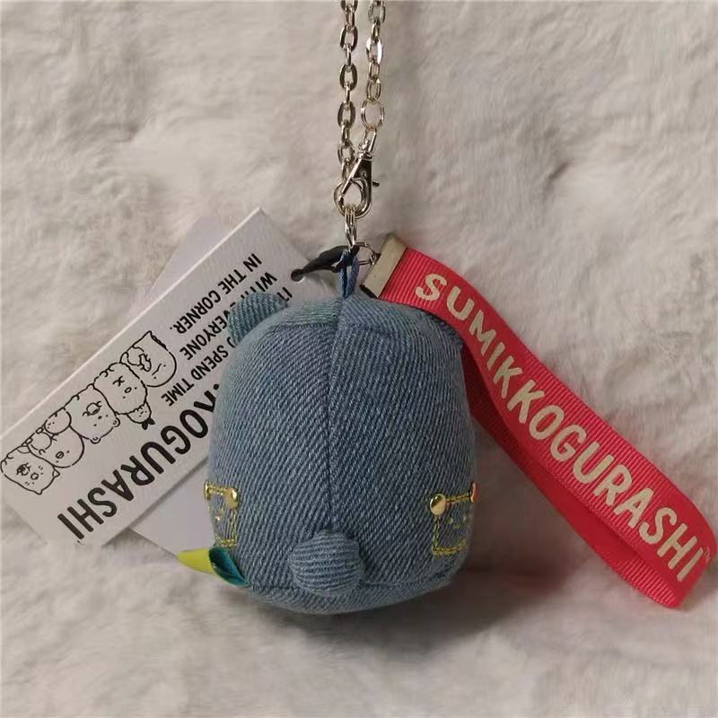 Sumikko gurashi｜Kurashiki Denim House Mascot Holder /Plush Keychain｜H75 x W65 x D65mm approx.