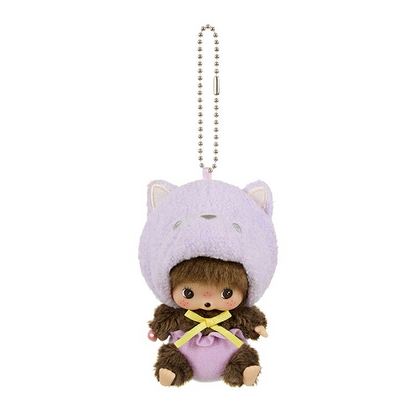 Monchhichi｜nimal Bebichhichi SS Big Face Mascot Holder /Plush Keychain｜H10.5 x W6.5 x D7cm approx.