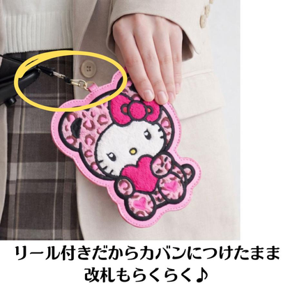 Sanrio｜Hello Kitty Pass Case Card Holder &amp; Reel｜140×150×4mm approx.