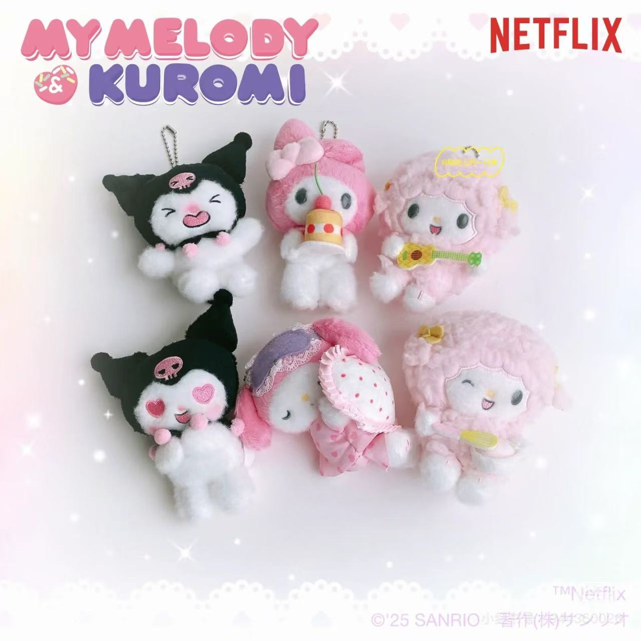 Sanrio｜Netflix Original Anime My Melody &amp; Kuromi Collection Mascot Holder /Plush Keychain｜W8.5 x D6 x H10cm approx.