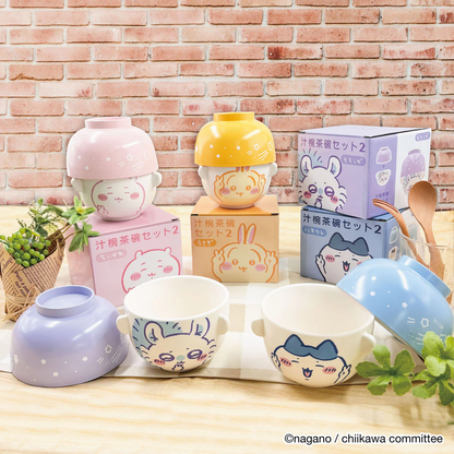 Chiikawa｜Porcelain Rice Bowl &amp; Melamine Soup Bowl Set