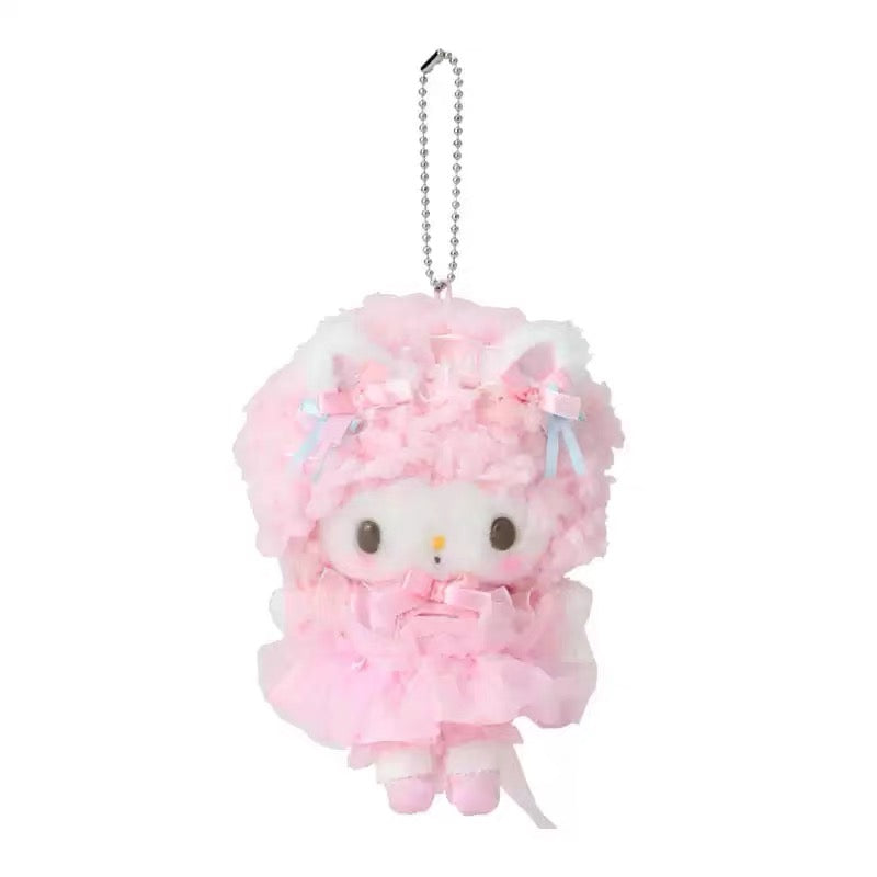 【limit 1】Sanrio｜White Cat Ballerina Mascot Holder /Plush Keychain｜9.5 x 6 x 13cm approx.