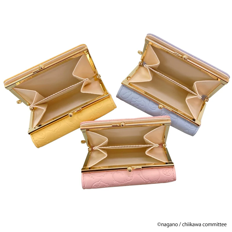 Chiikawa｜Wallet with button closure and satin ribbon/Trifold Walle｜77×106×30mm approx.