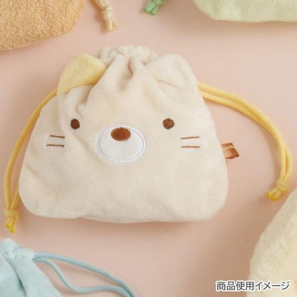 Sumikko gurashi｜Fluffy Face Plush Drawstring Bag｜150×155mm approx.